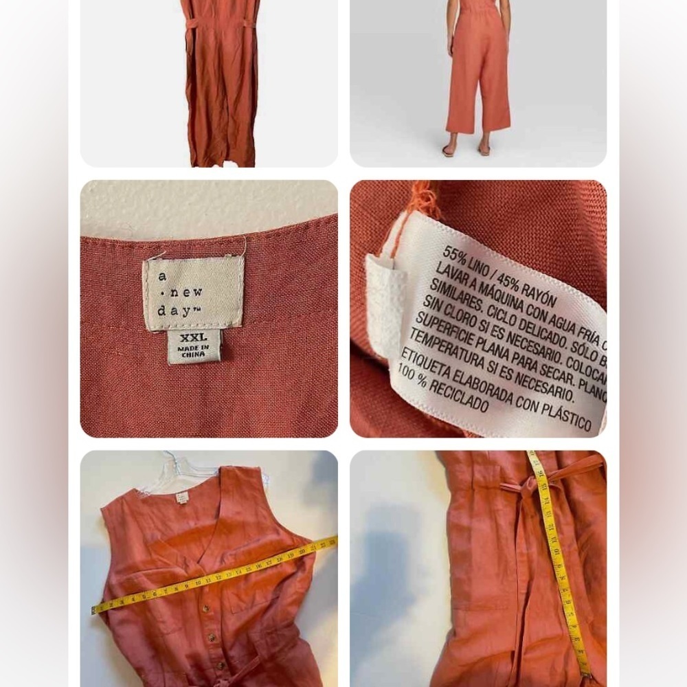 08 A New Day Rustic Red Jumpsuit Belted Chic - Picture 13 of 16
